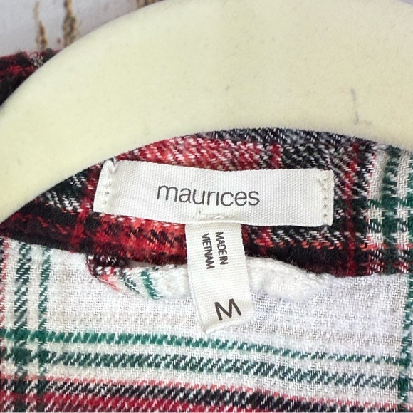 Maurices, Red and Green Flannel Plaid Shirt. Size Medium. Excellent condition! - Picture 3 of 6